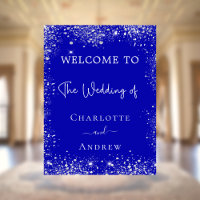 Mariage royal bleu argent parties scintillant bien