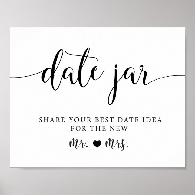 Poster Mariage rustique Date Nuit Idées Jar SIGNE (Devant)