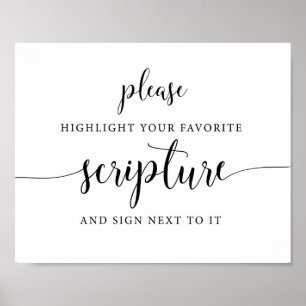 Poster Mariage rustique Signez notre Bible Guest Book Sig