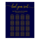 Mariage Seating Chart Elegant Gold Navy Bleu