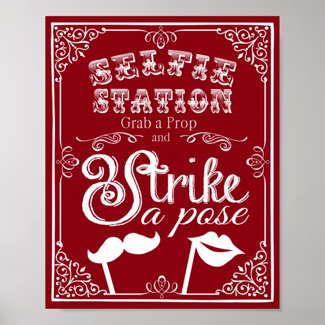 Poster Mariage selfie photo signature couleur personnalis (Devant)
