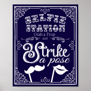 Poster Mariage selfie photo signature couleur personnalis
