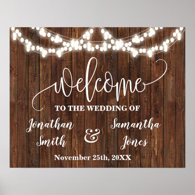 Poster Mariage Signal de bienvenue Western Country Bride (Devant)