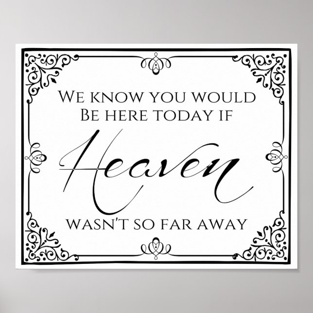 Poster Mariage signe les êtres chers disparus paradis imp (Devant)