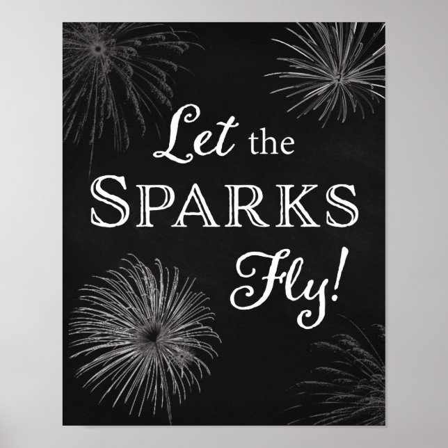 Poster Mariage Signer Fireworks Laisser les étincelles vo (Devant)