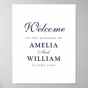 Poster mariage simple noir et blanc