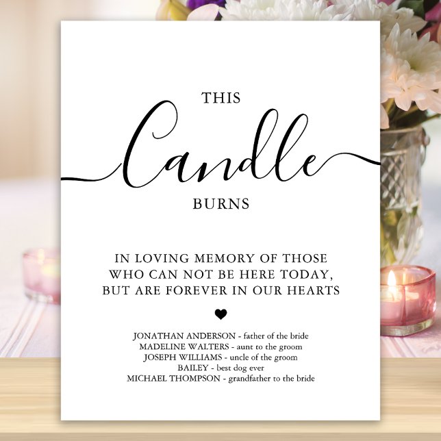 Poster Mariage Souvenir Personnalisé Cette Bougie Brûle (Créateur téléchargé)