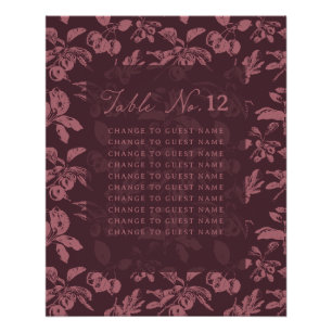 Poster Mariage Table Assise Fleurie Mauve Poussiéreuse Bo