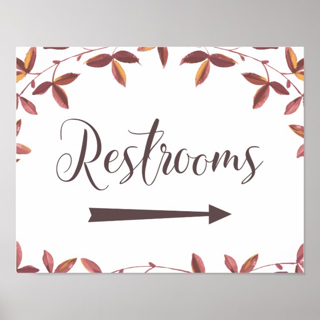 Poster Mariage toilettes Flèche droite Signe Rustique Aut (Devant)