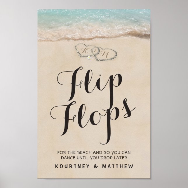 Poster Mariage Tropical Beach Flip Flops (Devant)
