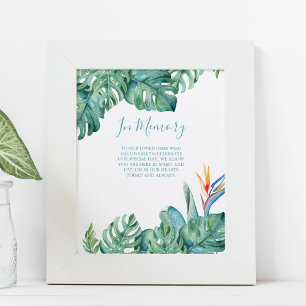 Poster Mariage Tropical sur la Plage en Mémoire De