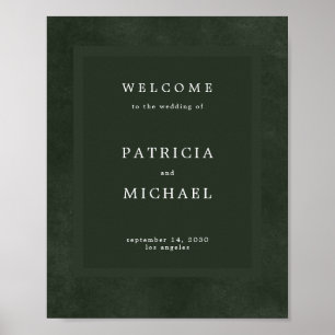 Poster Mariage vert simple moderne élégant panneau d'accu