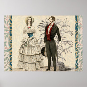 Poster Mariage victorien Mariage vintage 1844 Oeuvre arti
