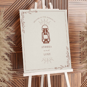 Poster Mariage vintage en terre cuite 34x42 Accueil P