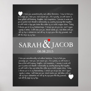 Poster Mariage vow canvas imprimer cadeau anniversaire