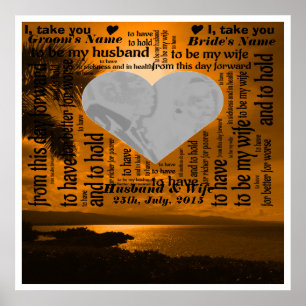 Poster Mariage Vows Word Art Design