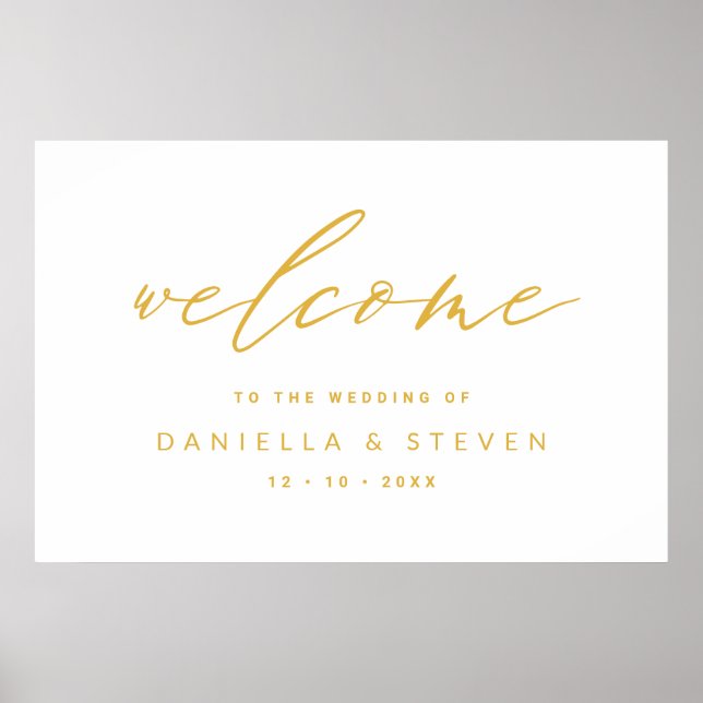 Poster Mariage Welcome Classic Calligraphie Script Sign (Devant)