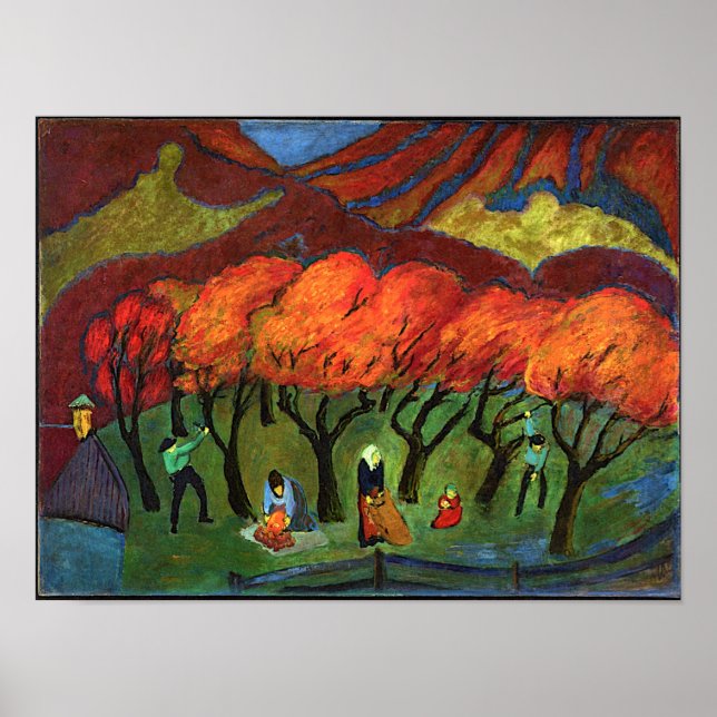 Poster Marianne von Werefkin - Récolte de fruits en monta (Devant)