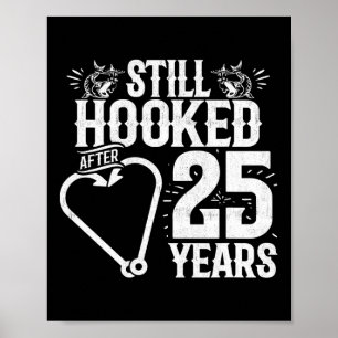 Poster Marié 25 ans - Couple de pêche - 25e Mariage A