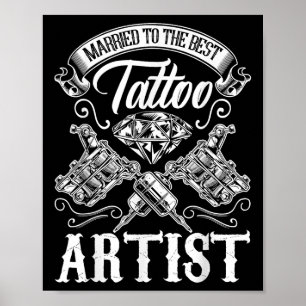 Poster Marié À La Meilleure Épouse Artiste De Tatouage Ou