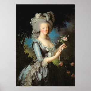 Poster Marie Antoinette avec un Rose, 1783