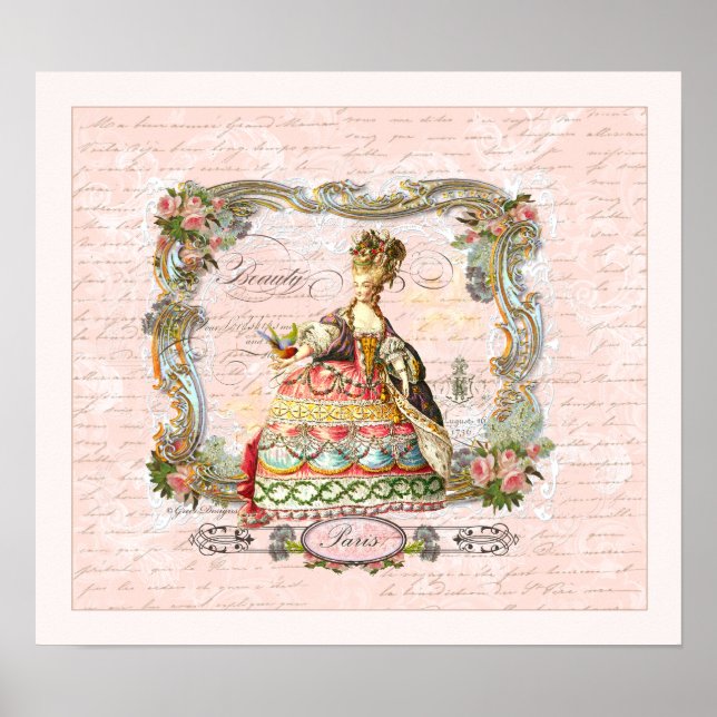 Poster Marie Antoinette Écriture française (Devant)