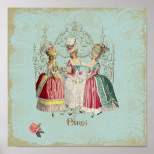Poster Marie Antoinette Ladies Paris Imprimer