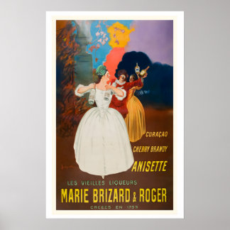Poster Marie Brizard and Roger Anisette Cherry Brandy and