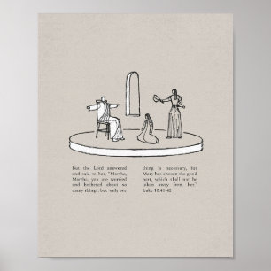 Poster Marie et Marthe avec Jésus - Bible du Nouveau Test