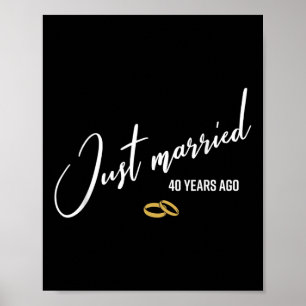 Poster Marié il y a 40 ans, drôle, 40ème Mariage Anniv