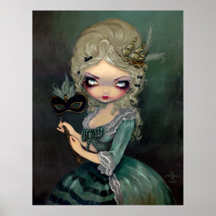 Poster Marie Masquerade basse gothique Rococo Art Imprime