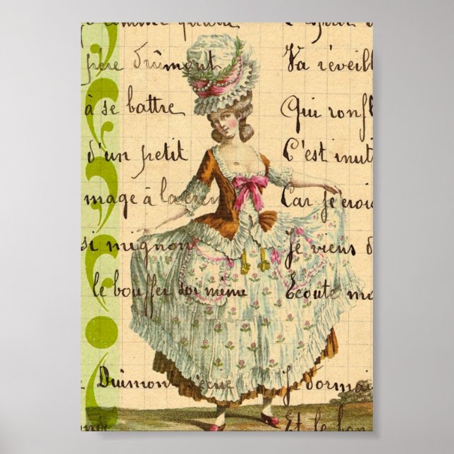 Poster Marie, Vintage Art numérique-Dame (Devant)
