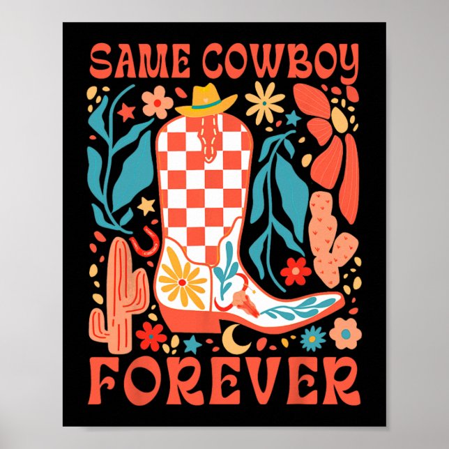 Poster Mariée à Venir Howdy Western Bachelorette Même Cow (Devant)
