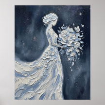 Mariée céleste bleu Impasto Silhouette
