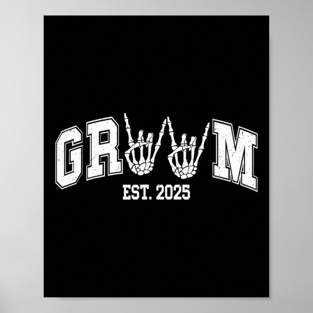 Poster Mariée époux effrayant 2025 Gothique Halloween Cou (Devant)