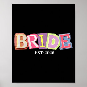Poster Mariée Est 2026 Rétro Mariée Mariage Robe de Marié