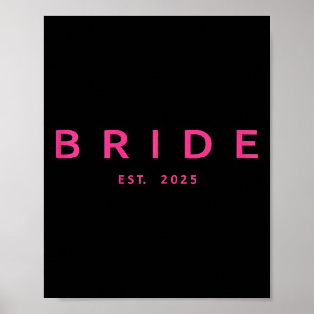 Poster Mariée Est. mariage de Fête des mariées rose 2025  (Devant)