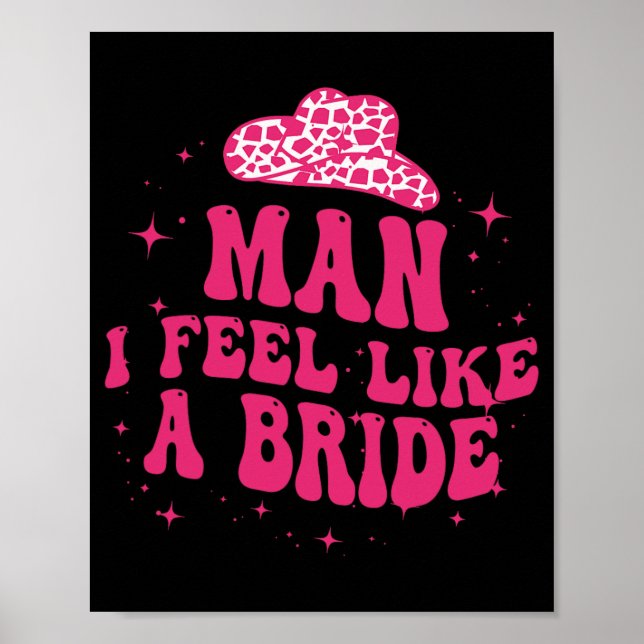 Poster Mariée Femme Chapeau de Cowboy Western C (Devant)