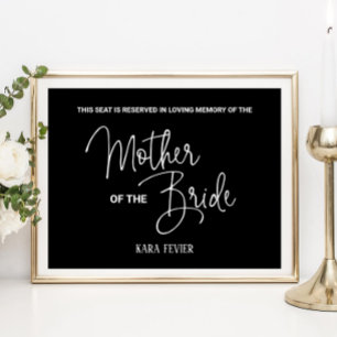 Poster Mariée Mère Noire Siège Réservé Mémorial Mariage