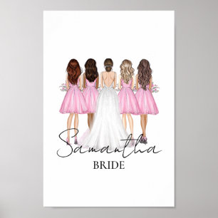 Poster Mariée personnalisée Nom personnalisé Mur Art Cade