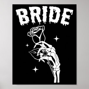 Poster Mariée Skeleton Mariage main Halloween Couples Mat