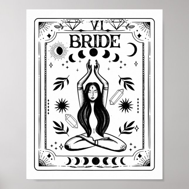Poster Mariée sorcière Coven Tarot Céleste Gothique Célib (Devant)