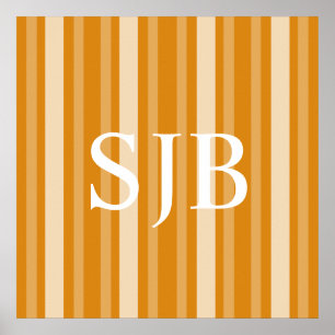Poster Marigold Victorian Lady Stripe avec Monogramme