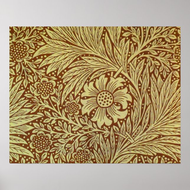 Poster Marigold William Morris Motif d'antiquité (Devant)