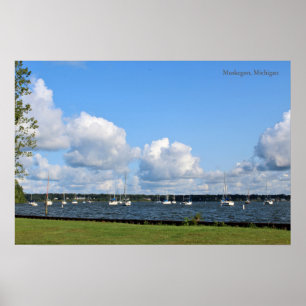 Poster Marina à Muskegon, Michigan