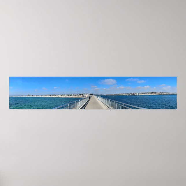 Poster Marina Del Rey, CA - Plage / Fractionnement de can (Devant)