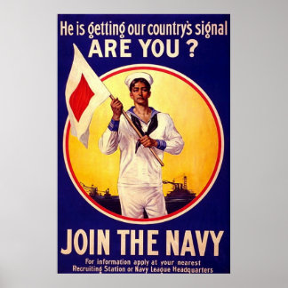 Poster Marine américaine vintage ~ WW1