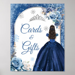 Poster Marine Bleu Magique Noël Mis XV Años Carte Cadeau