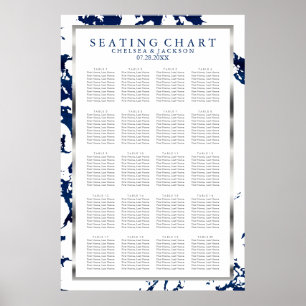 Poster Marine Bleue, Argent et Blanc - 20 Sièges