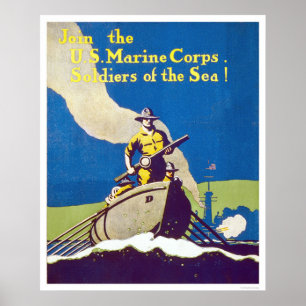 Poster Marine Corps - soldats de la mer !
